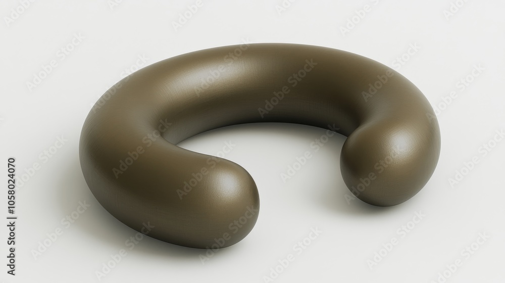 Poster abstract sculpture reflecting modern design trends with a smooth, rounded shape in a muted color pal