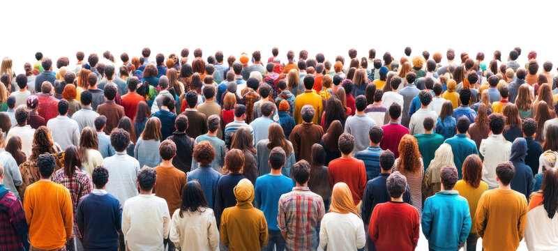 PNG Multicultural crowd people person back.