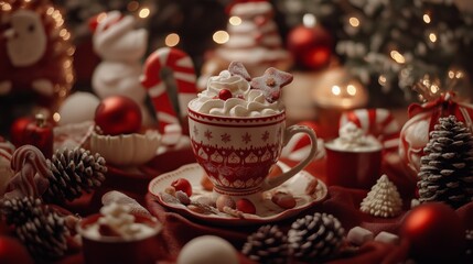Fototapeta premium Festive Hot Chocolate Bliss
