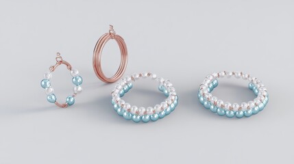 Elegant collection of pearl earrings featuring chic designs with turquoise accents, perfect for enhancing any outfit.