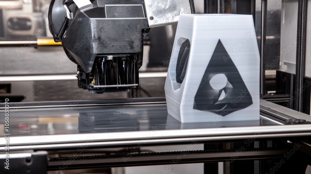 Aufkleber high-tech 3d printer creating an intricate design, showcasing modern manufacturing and innovation in