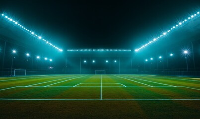 Full night football arena in lights