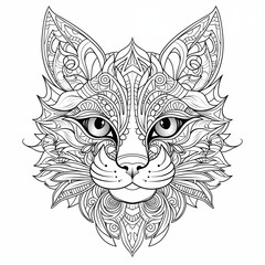 Adult coloring page Mandalas big cat