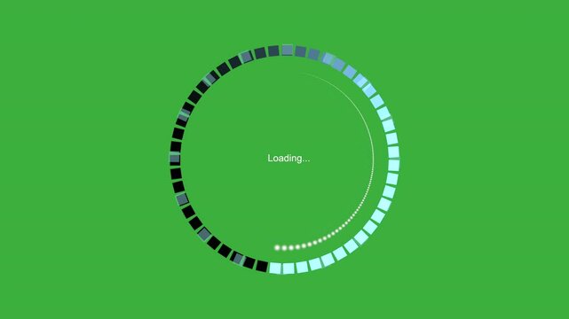 Loading Animation Featuring a Circular Progress Indicator Set Against a Vibrant Green Background