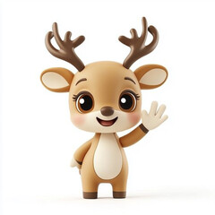 Cute cartoon deer character with a cheerful expression