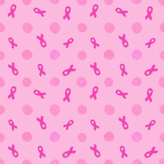 Breast cancer month seamless pink ribbon day mammogram pattern