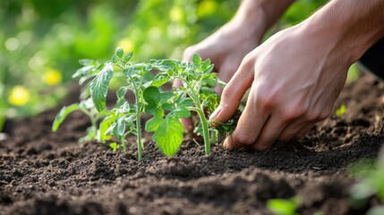 Planting Tomato Seedlings