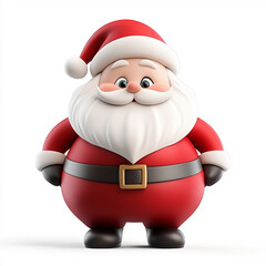cartoon-style Santa Claus figure. a red suit, and a fluffy white beard, perfect for festive decorations or holiday themes. isolated on white background