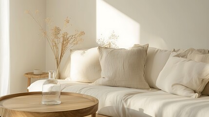 Modern Interior of Stylish Living Room ,Wall Mock Up, Frame , Poster with Beautiful Background, 3d render