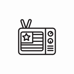 tv set retro america icon sign vector