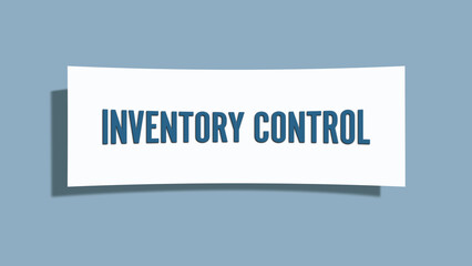 Inventory control. A card isolated on blue background.
