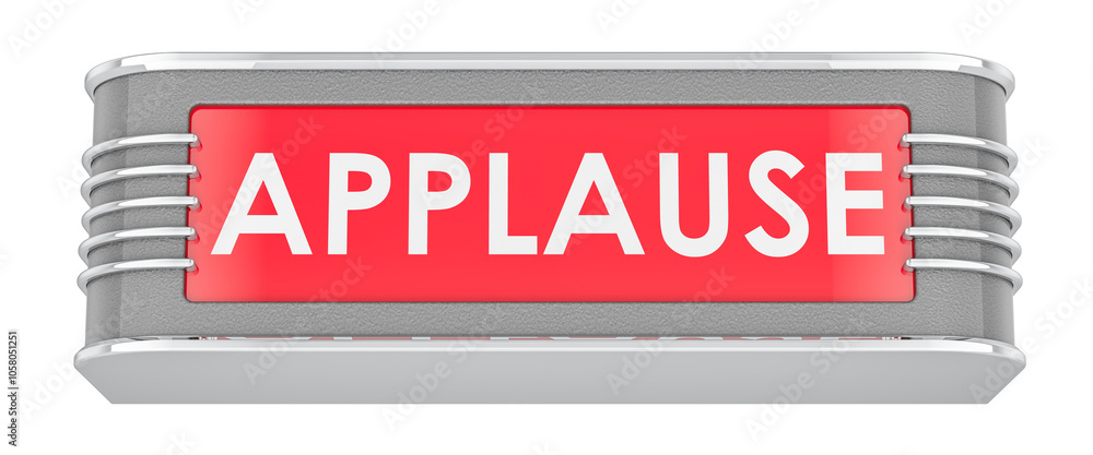 Poster applause sign lightbox, 3d rendering isolated on transparent background