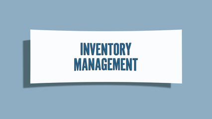 Inventory Management. A card isolated on blue background.