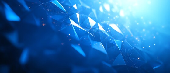 Eyecatching blue backdrop with geometric designs and technology features, representing business tech concepts and global digital communication