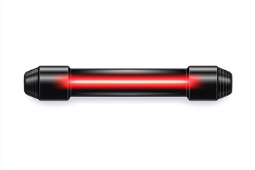 Fototapeta premium A sleek black and red futuristic laser tool isolated on a white background.