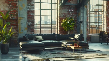 Modern Interior of Stylish Living Room ,Wall Mock Up, Frame , Poster with Beautiful Background, 3d render