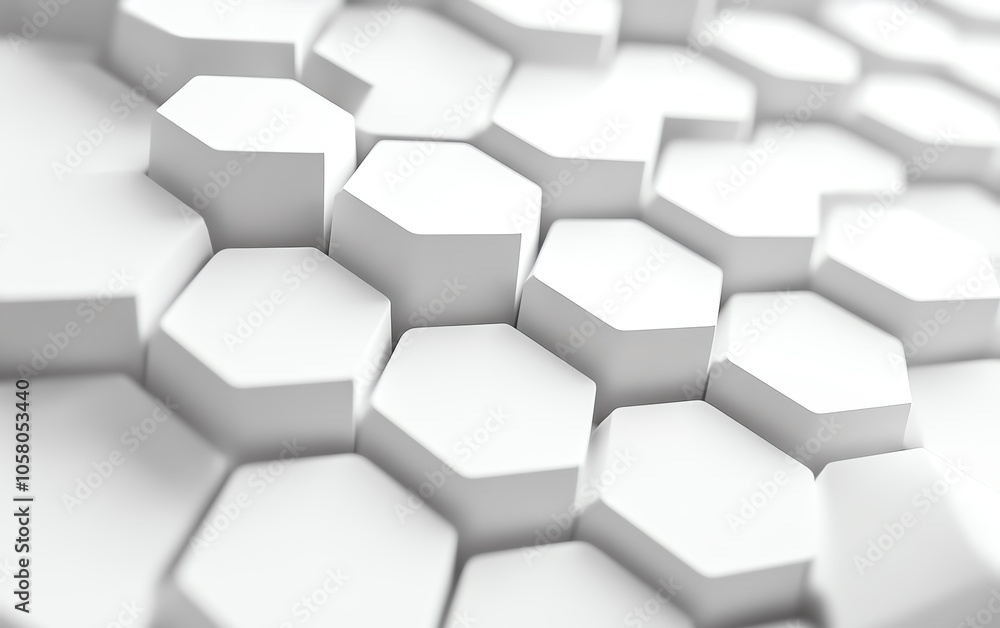 Poster modern abstract background showcasing hexagons and dots interconnected, ideal for scientific or tech