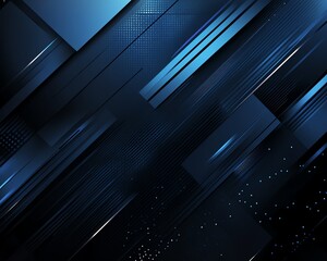Sleek blue background with geometric elements and technology features, showcasing a modern business tech concept for digital communication banners