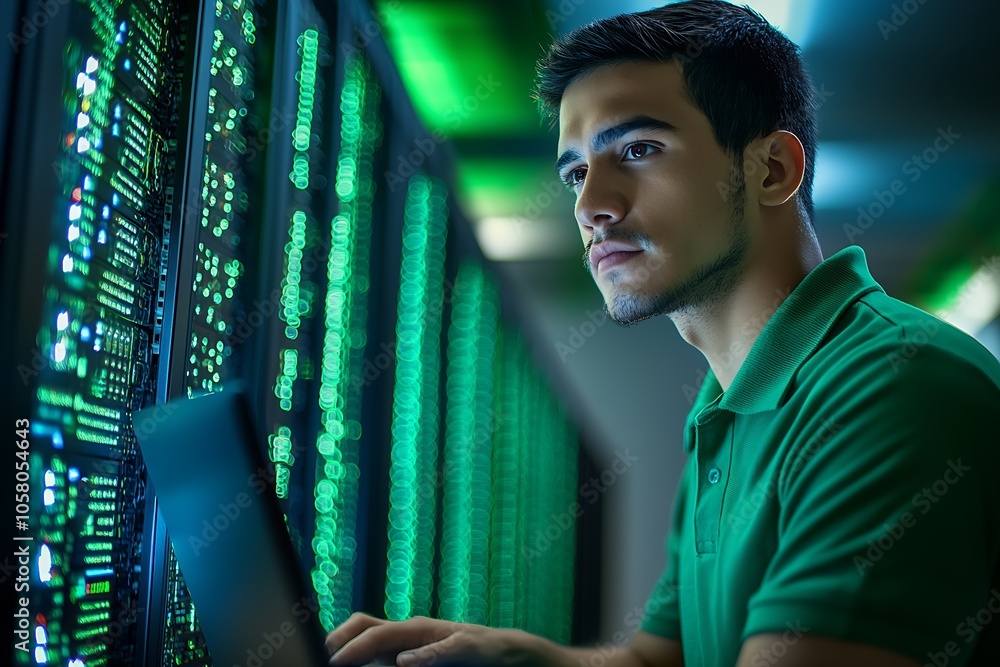 Poster Focused IT Specialist Operating Advanced Servers in a Modern Data Center Environment : Generative AI