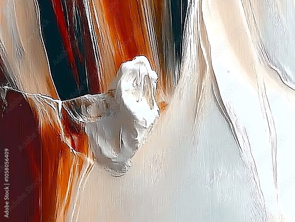 Poster contemporary abstract art with flowing earth tones and fluid textures : generative ai