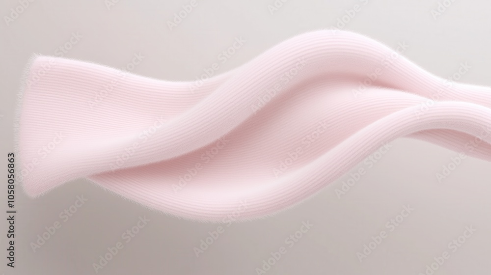 Poster elegant flow of soft pink fabric with subtle waves on gentle background