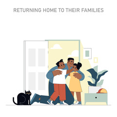 one day of builder. Flat Vector Illustration