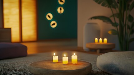 Serene Relaxation Room with Aromatherapy Candles