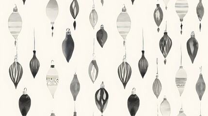 Simple Watercolor Christmas Ornaments Hanging Decor