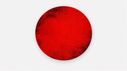 A large, red, circle on a white background. The circle is slightly textured with black specks around the edge. Generative ai