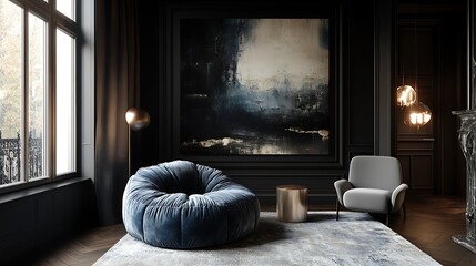 Cozy Modern Living Room with Neutral Tones, Stylish Decor, and Elegant Architecture- generative ai