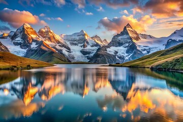 Lake reflection in the mountain