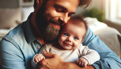 A happy family moment with a mother, father, and their children, showcasing love and joy during childhood