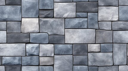 Obraz premium A seamless pattern of dark blue stone blocks creates a sophisticated backdrop for various design applications, enhancing any interior space SEAMLESS PATTERN