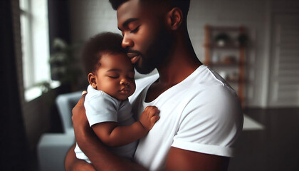 A happy family scene with a father, mother, and their smiling child enjoying a joyful moment together