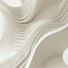 Futuristic abstract architecture with curved layers and minimalist design elements