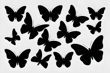 Vector Collection of Elegant Butterfly Silhouettes