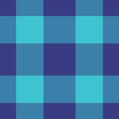 Canvas tartan check pattern, winter vector textile plaid. 50s seamless texture fabric background in cyan and blue colors.