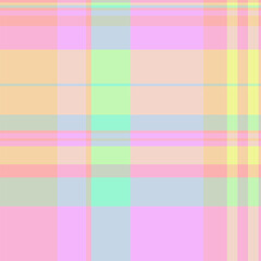 Daisy fabric pattern seamless, folklore vector texture plaid. Network background check textile tartan in light and orange colors.