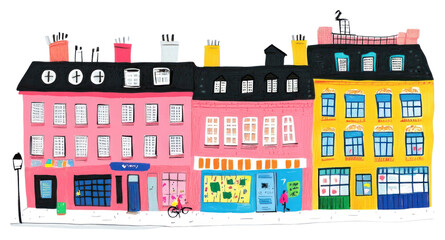 PNG Vintage building buildings bicycle street.