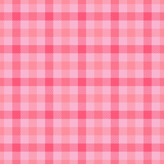 Close-up texture pattern background, delicate seamless tartan textile. Improvement plaid check fabric vector in red and light colors.