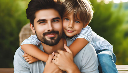 A happy couple enjoying a summer day in the park with their smiling daughter and son, surrounded by nature and love