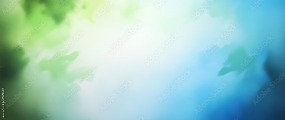 Aufkleber soft blue and green watercolor gradient background with blurred texture and ample copy space for des