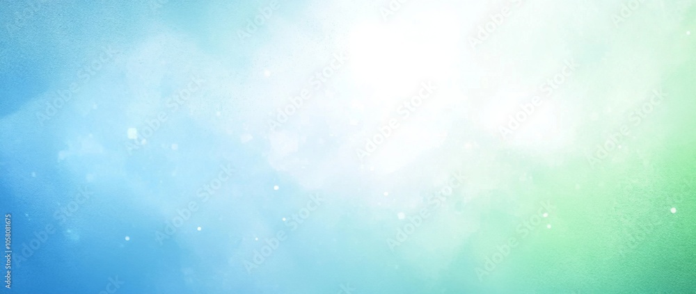 Poster soft blue and green watercolor gradient background with blurred texture and ample copy space for des
