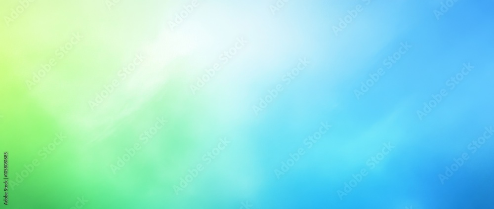 Poster soft blue and green watercolor gradient background with blurred texture and ample copy space for des