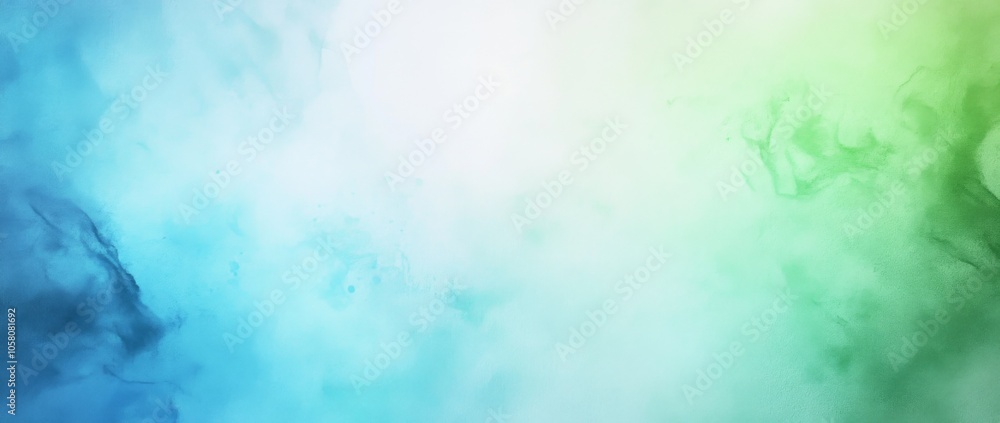 Aufkleber soft blue and green watercolor gradient background with blurred texture and ample copy space for des