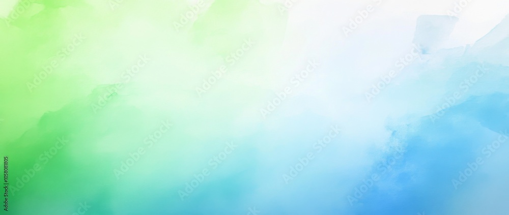 Aufkleber soft blue and green watercolor gradient background with blurred texture and ample copy space for des