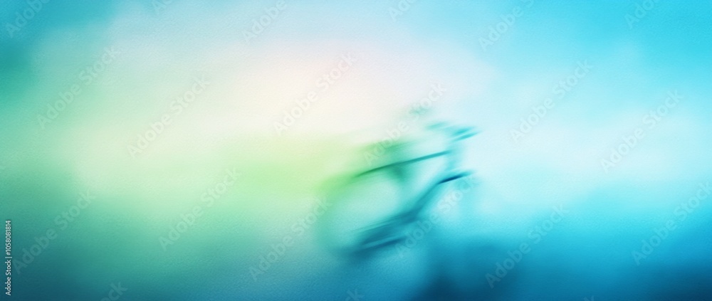 Poster soft blue and green watercolor gradient background with blurred texture and ample copy space for des