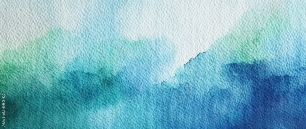 Aufkleber soft blue and green watercolor gradient background with blurred texture and ample copy space for des