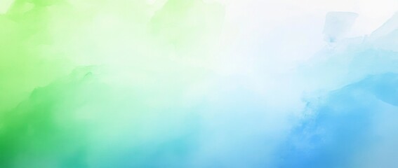 Soft blue and green watercolor gradient background with blurred texture and ample copy space for design elements