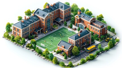 Naklejka premium Aerial View of a School Campus